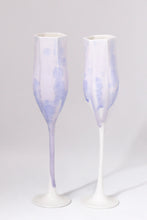 Load image into Gallery viewer, Nocturne Champagne Flutes in macro-crystalline Glaze
